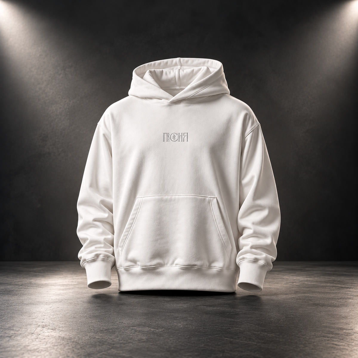 ПЕСНЯ Oversized Hoodie — Weiß